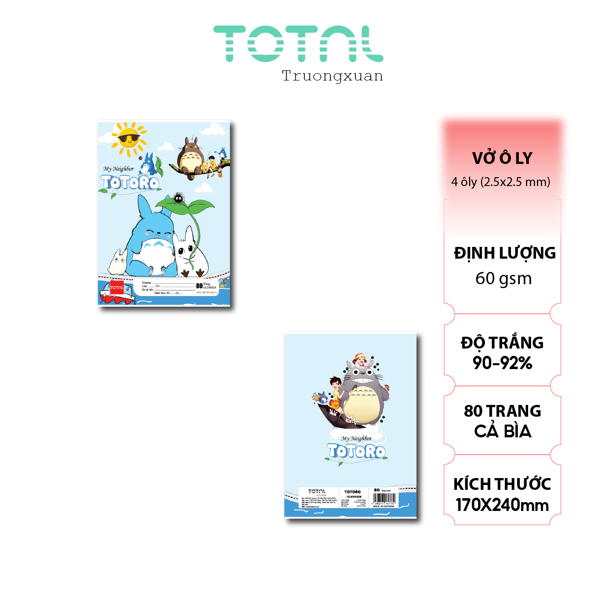 Vở oly Total Totoro 80 trang 4 ôly