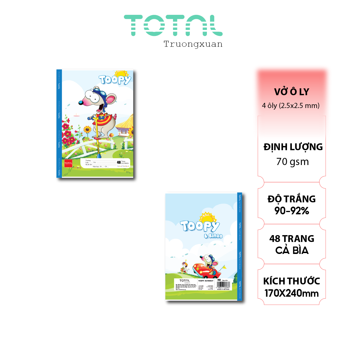 Vở oly Total Toopy 48 trang 4 ôly