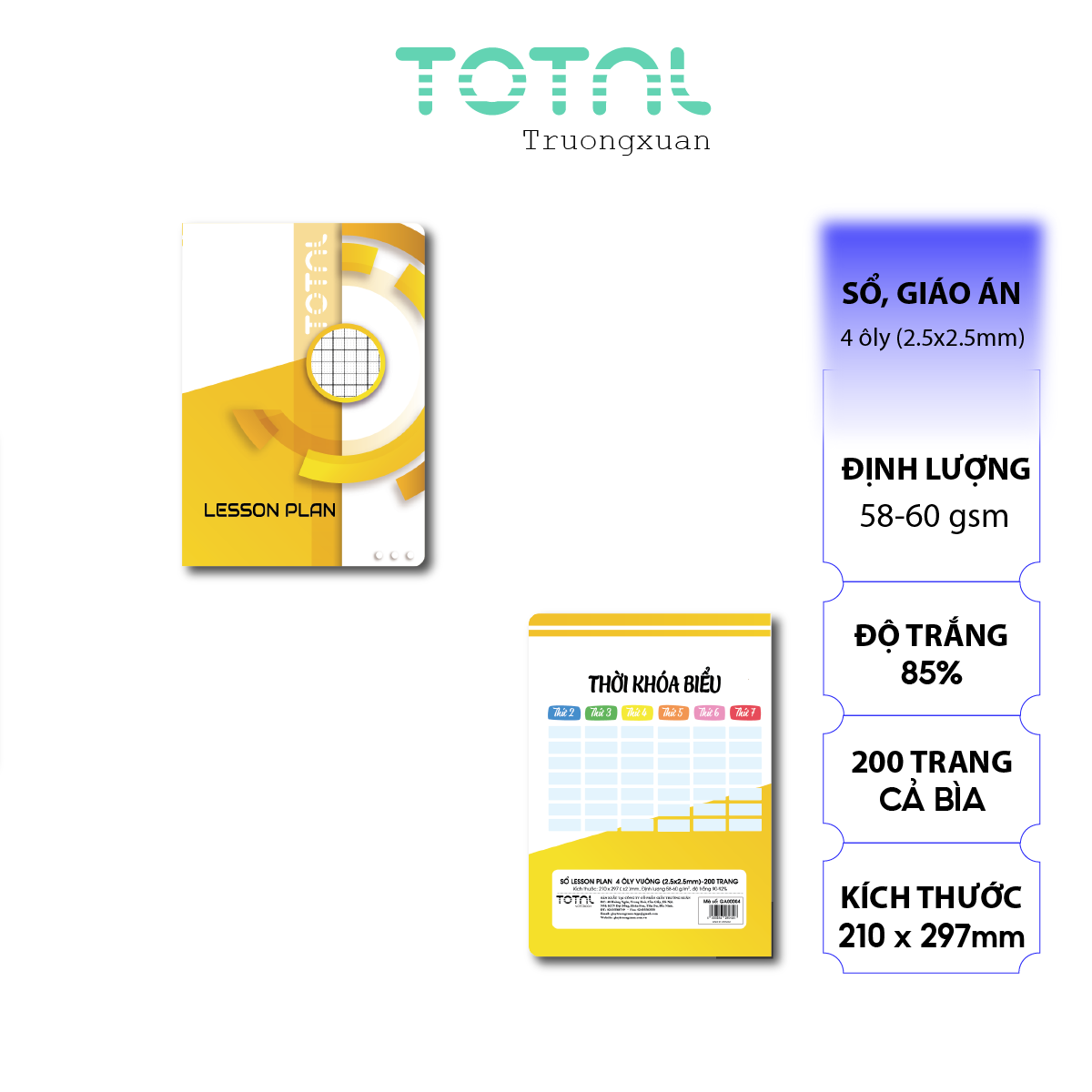 Sổ Lesson Plan 4 ôly 200 trang