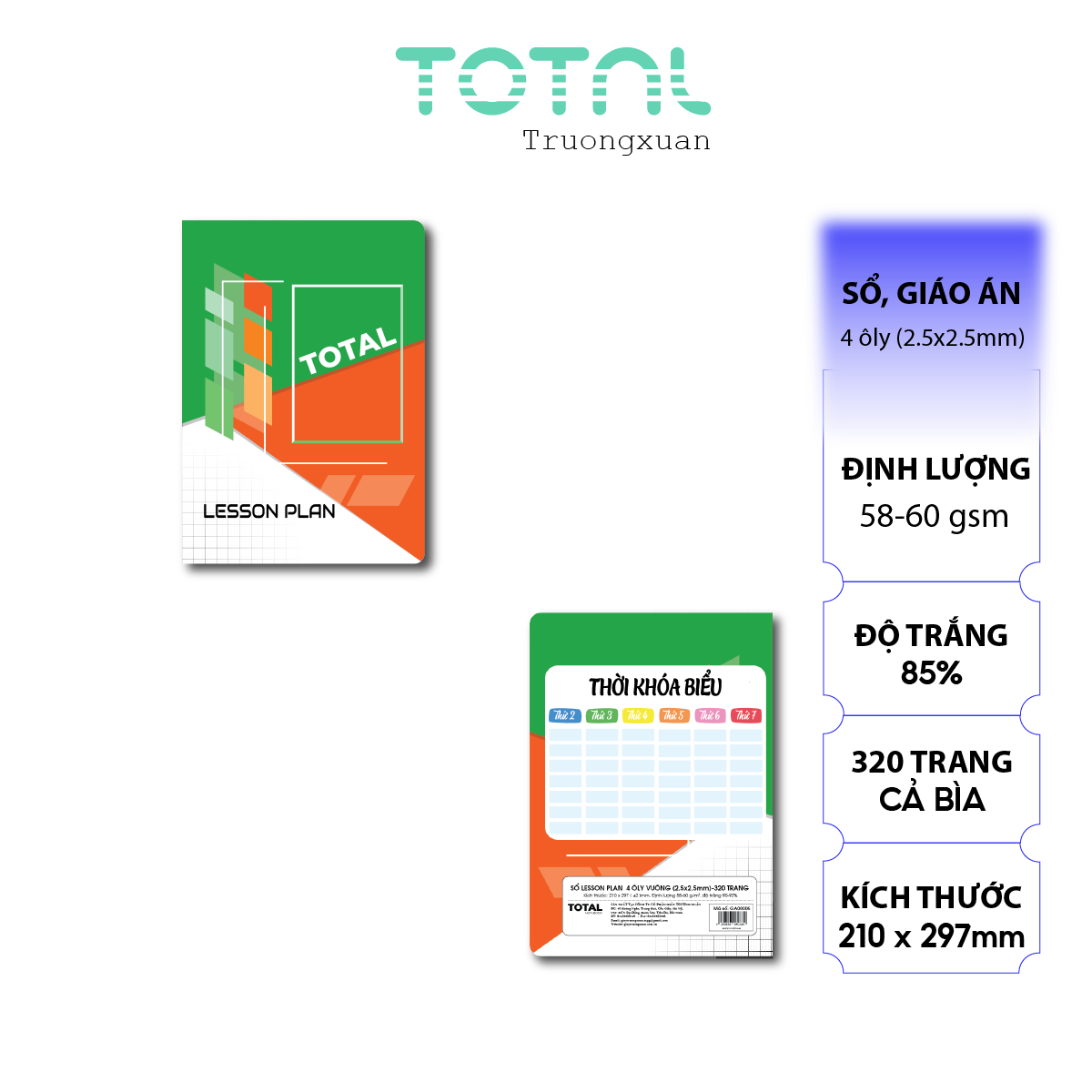 Sổ Lesson Plan 4 ôly 320 trang