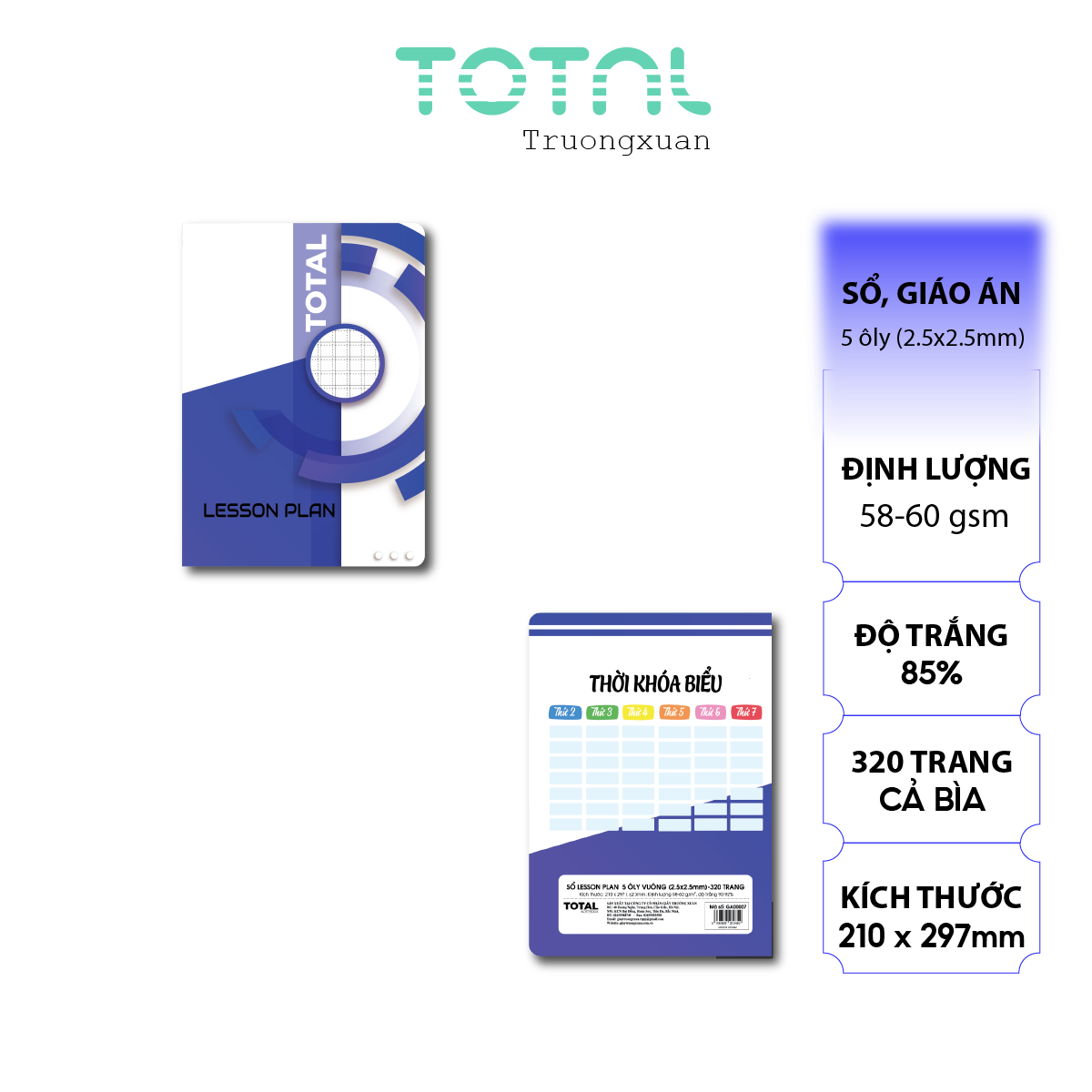 Sổ Lesson Plan 5 ôly 320 trang