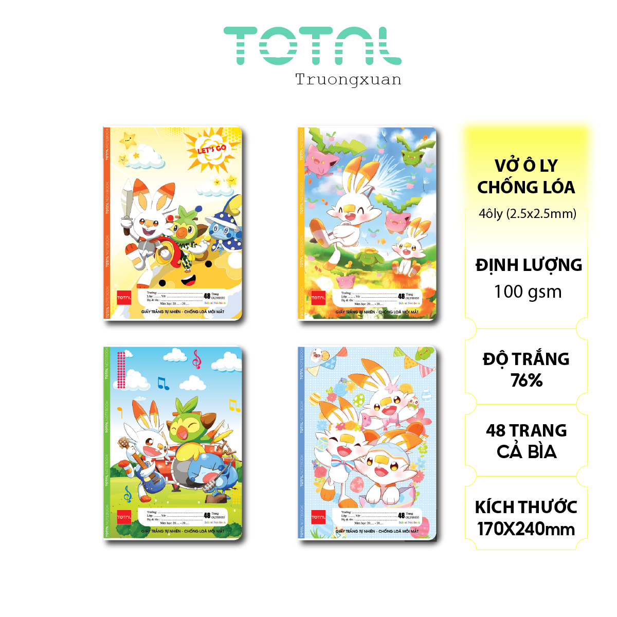 Vở oly chống lóa Total Pokemon 48 trang 4 ôly