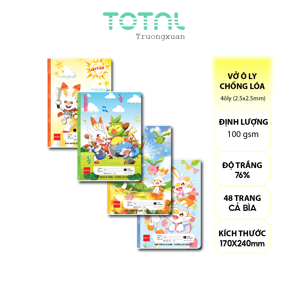 Vở oly chống lóa Total Pokemon 48 trang 4 ôly