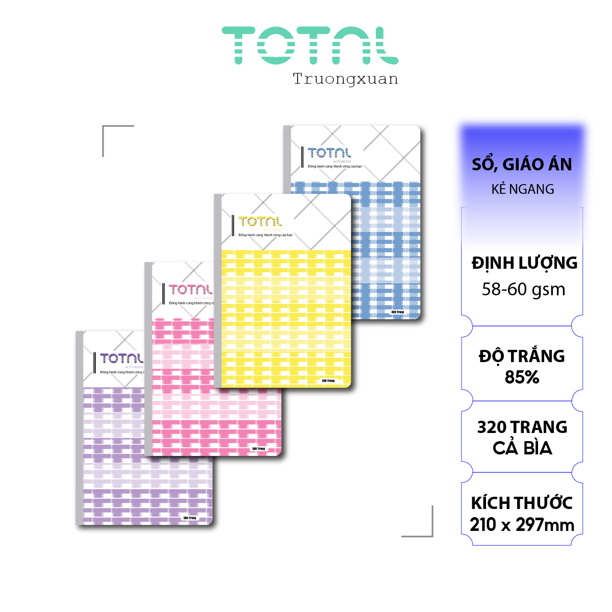 Sổ Lesson Plan kẻ ngang Total 320 trang GA00017