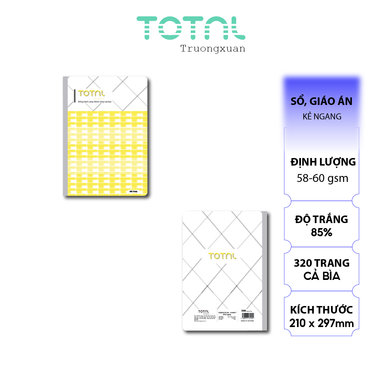 Sổ Lesson Plan kẻ ngang Total 320 trang GA00017