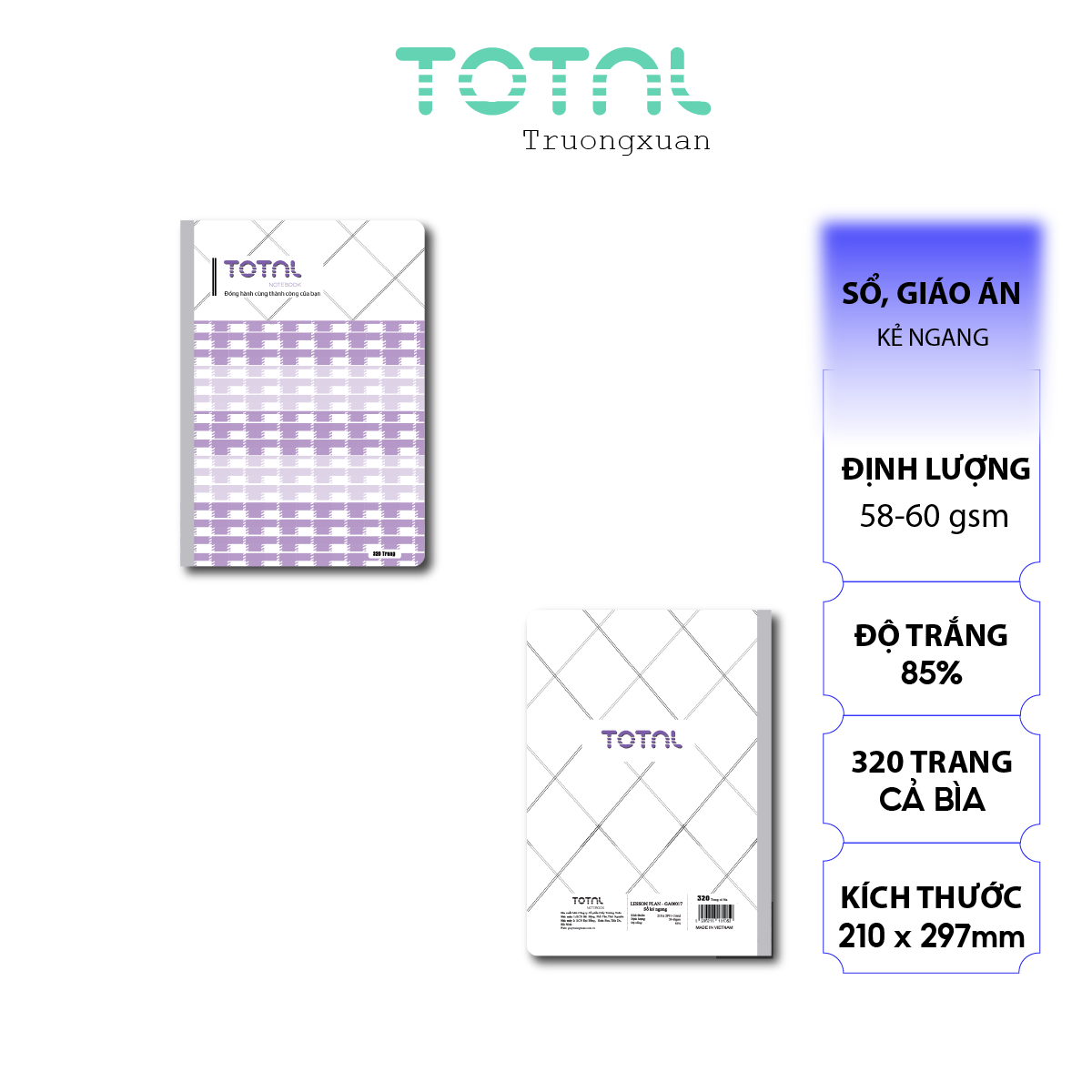 Sổ Lesson Plan kẻ ngang Total 320 trang GA00017