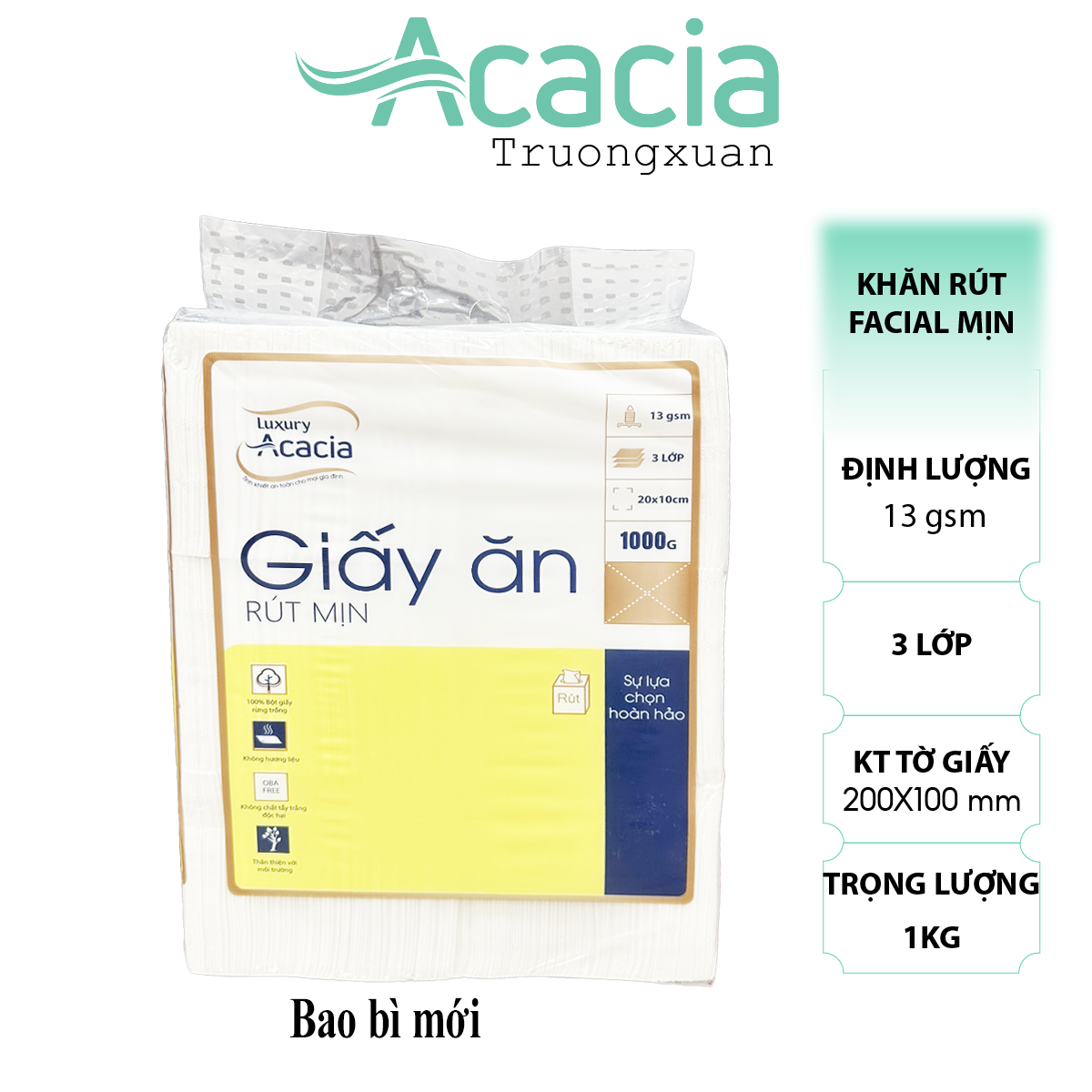 Khăn Rút Mịn Acacia 1 kg tem Vàng