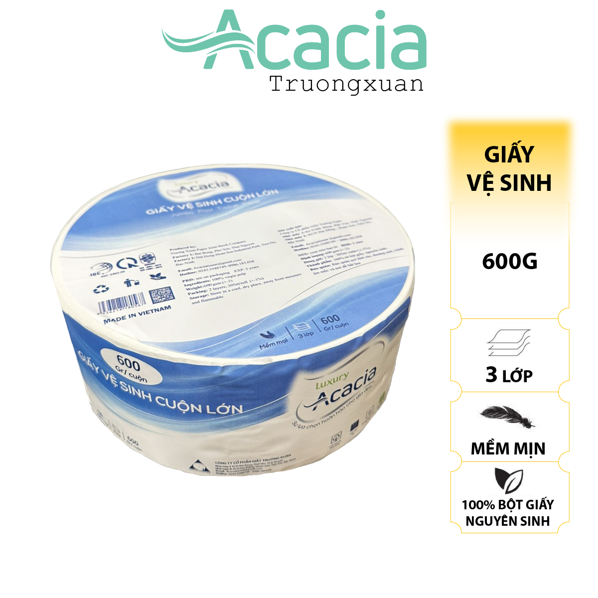 Giấy vệ sinh cuộn lớn Acacia