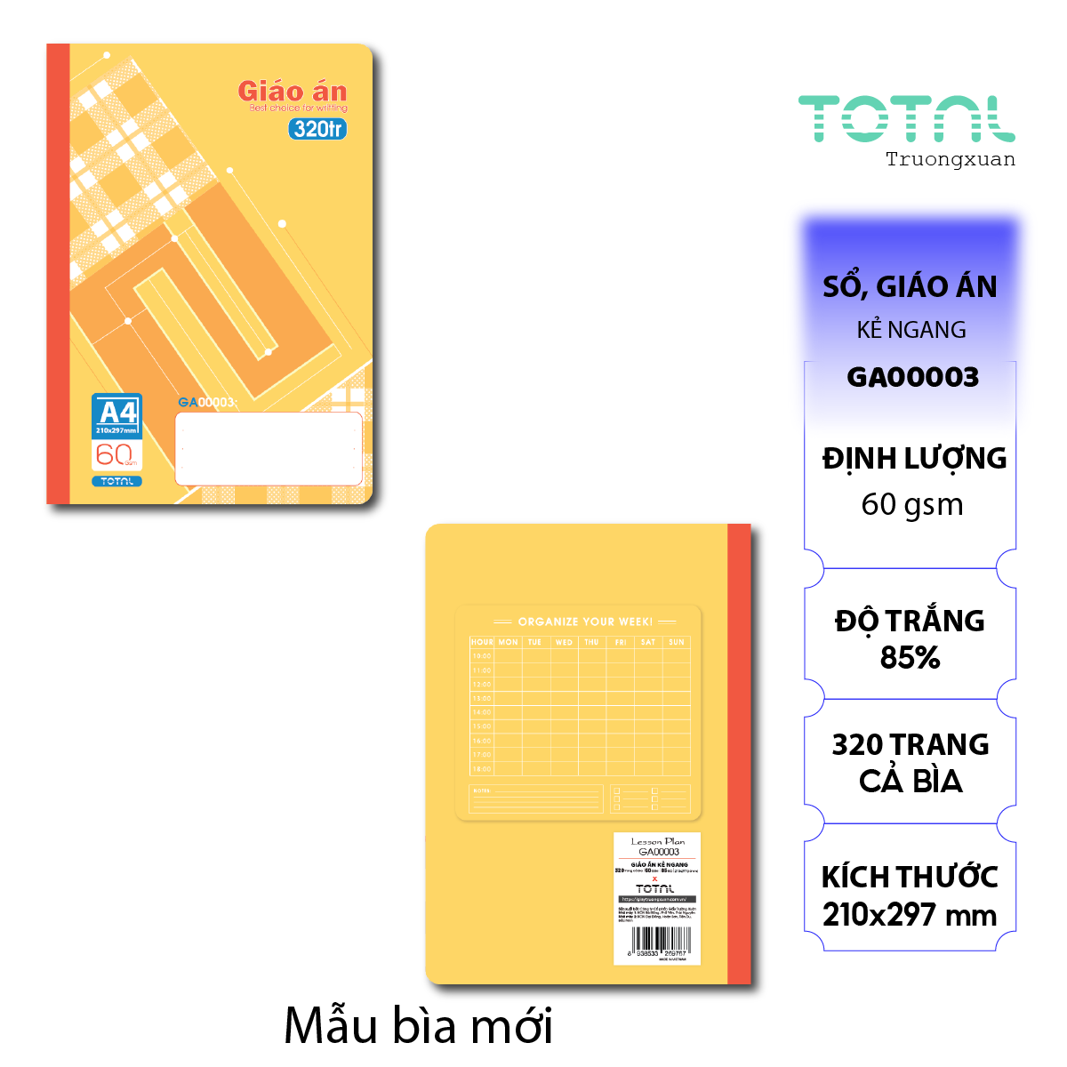 Giáo án kẻ ngang Total 320 trang GA00003