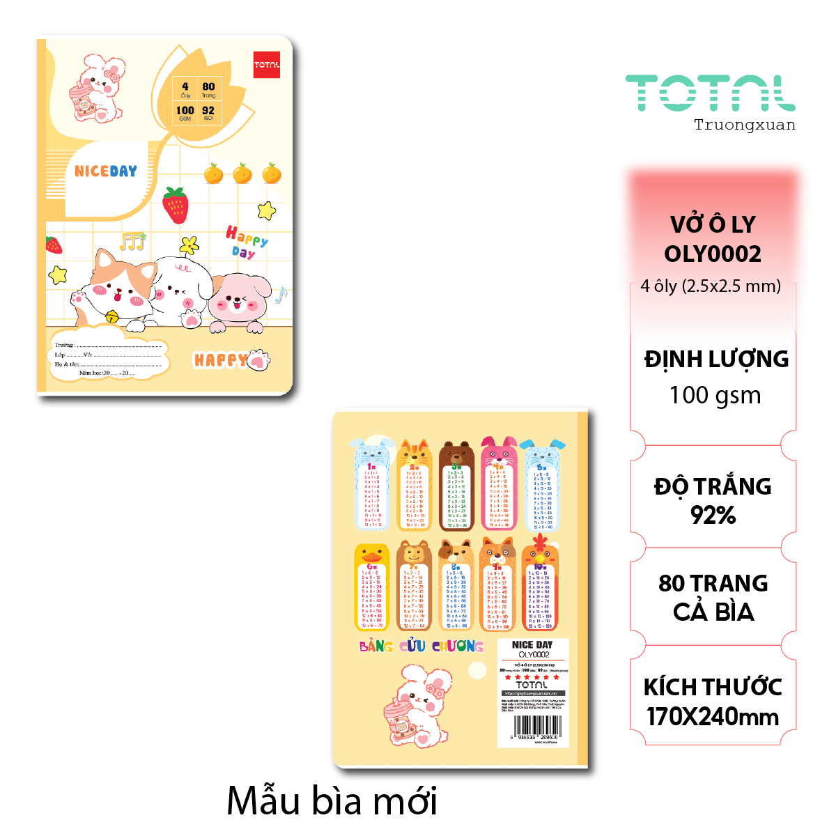 Vở oly Total Space 80 trang 4 ôly