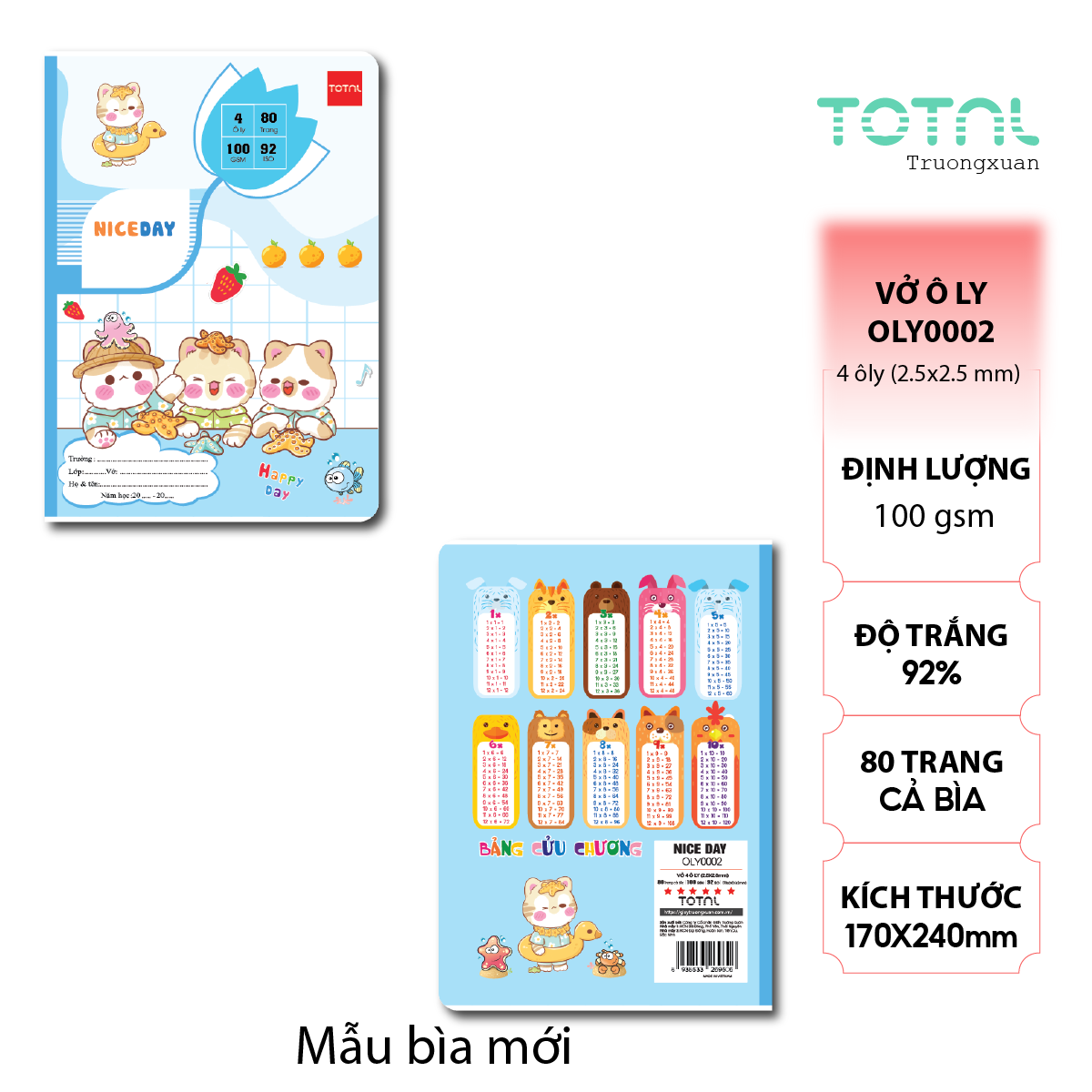 Vở oly Total Space 80 trang 4 ôly