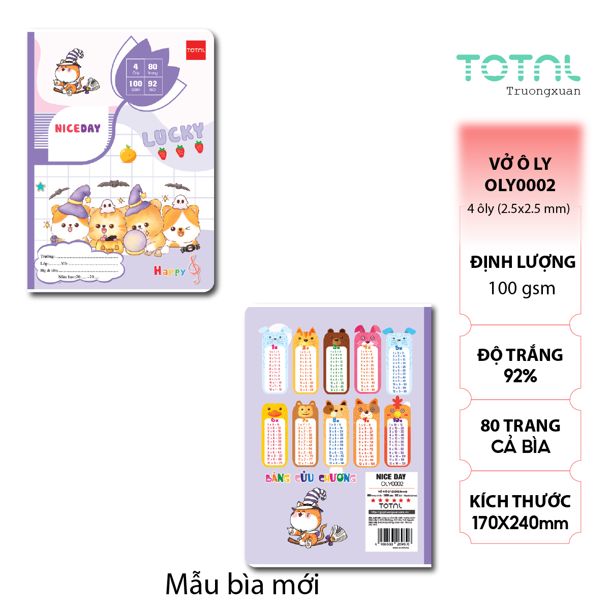 Vở oly Total Space 80 trang 4 ôly