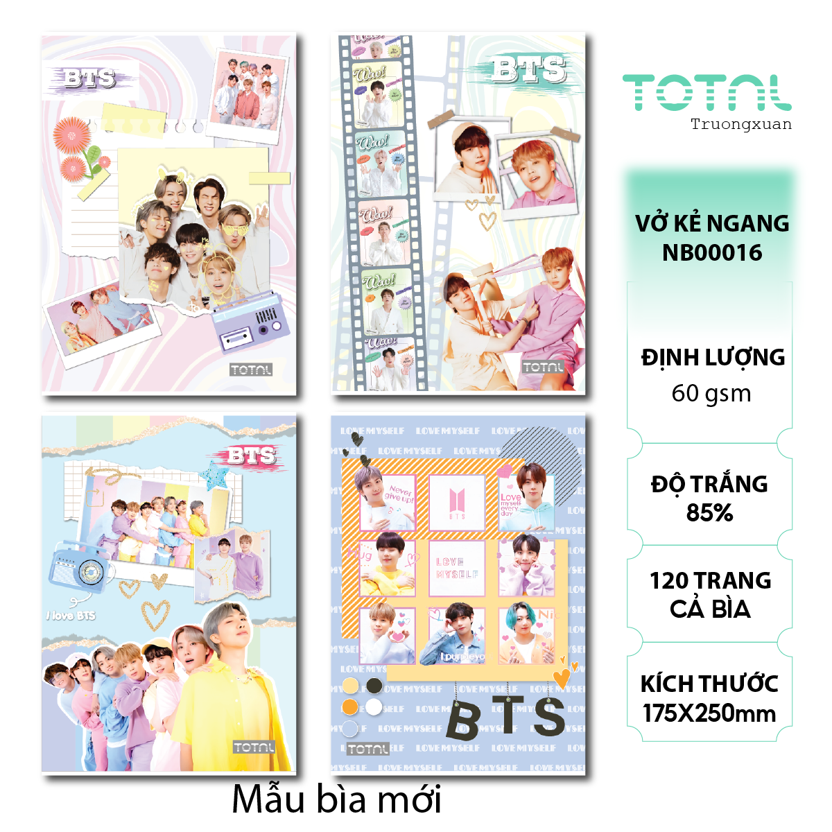 Vở kẻ ngang Total BTS Series 120 trang