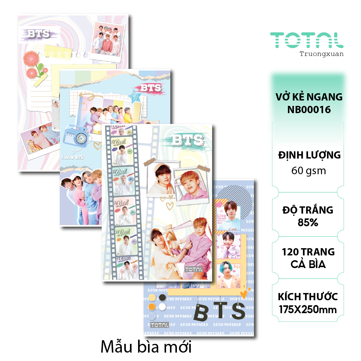 Vở kẻ ngang Total BTS Series 120 trang