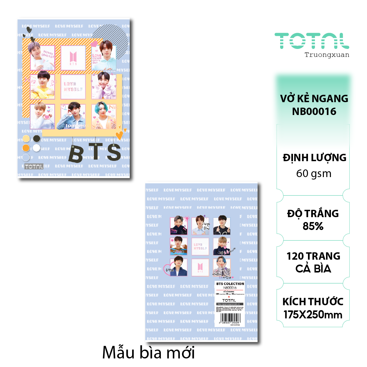 Vở kẻ ngang Total BTS Series 120 trang