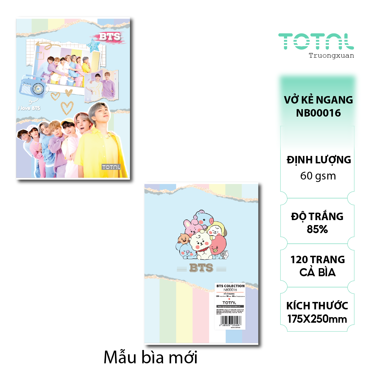 Vở kẻ ngang Total BTS Series 120 trang