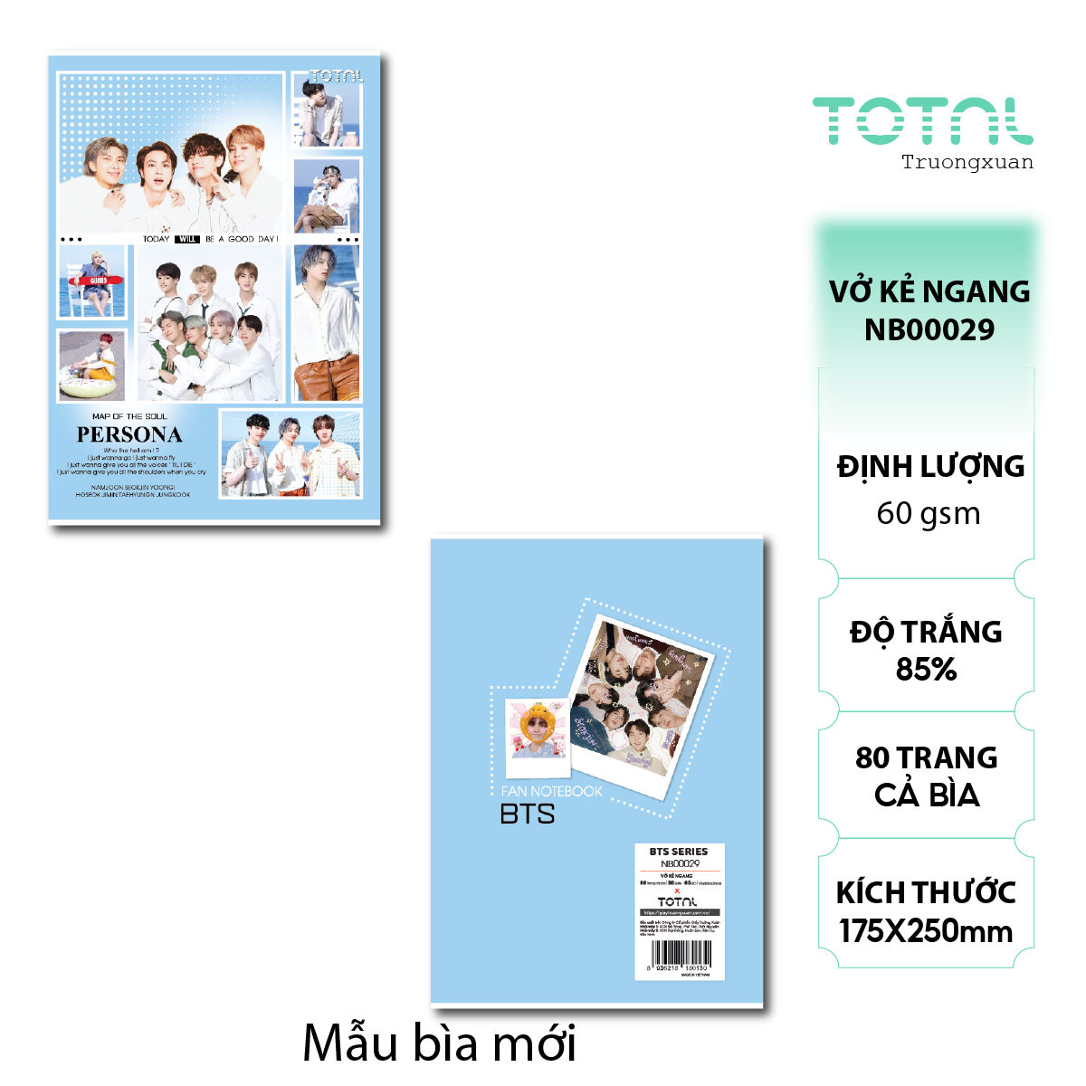 Vở kẻ ngang Total BTS Series 80 trang
