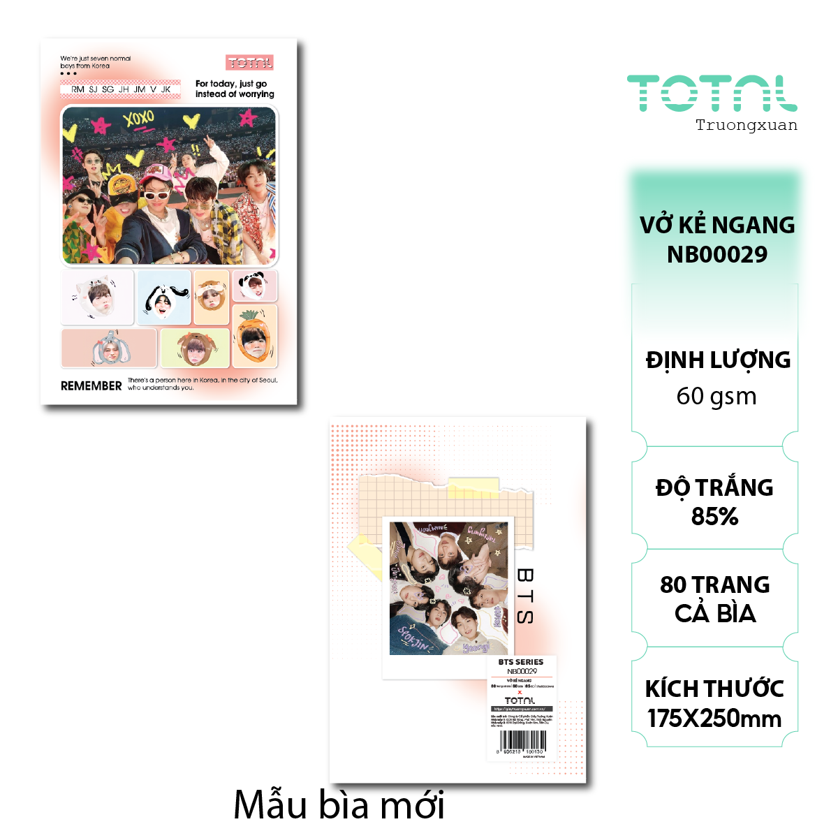 Vở kẻ ngang Total BTS Series 80 trang
