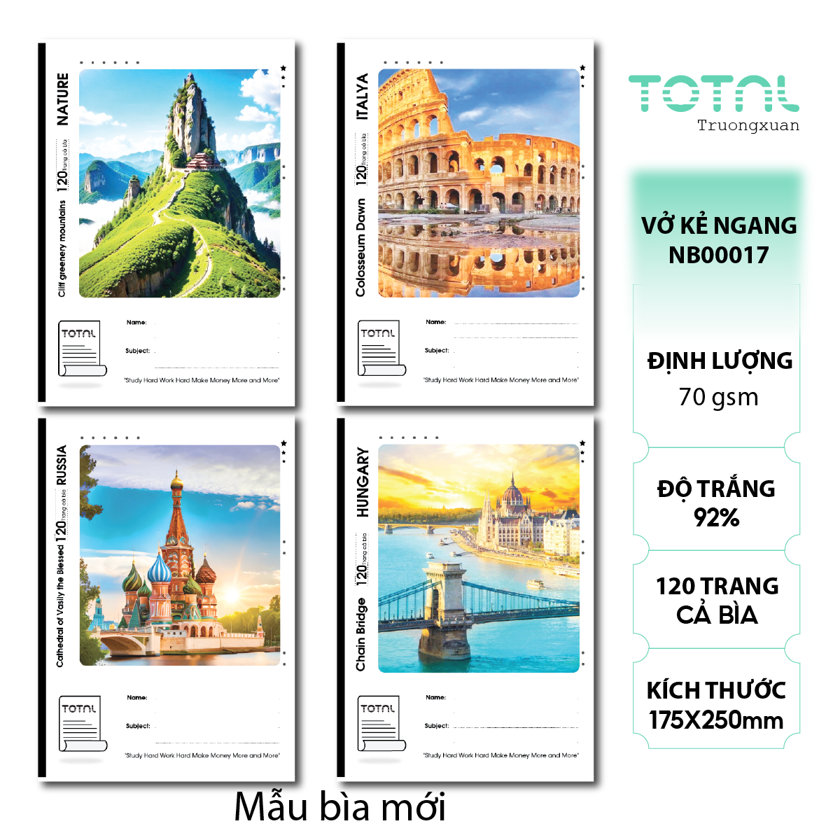 Vở kẻ ngang Total Travel.04 120 trang