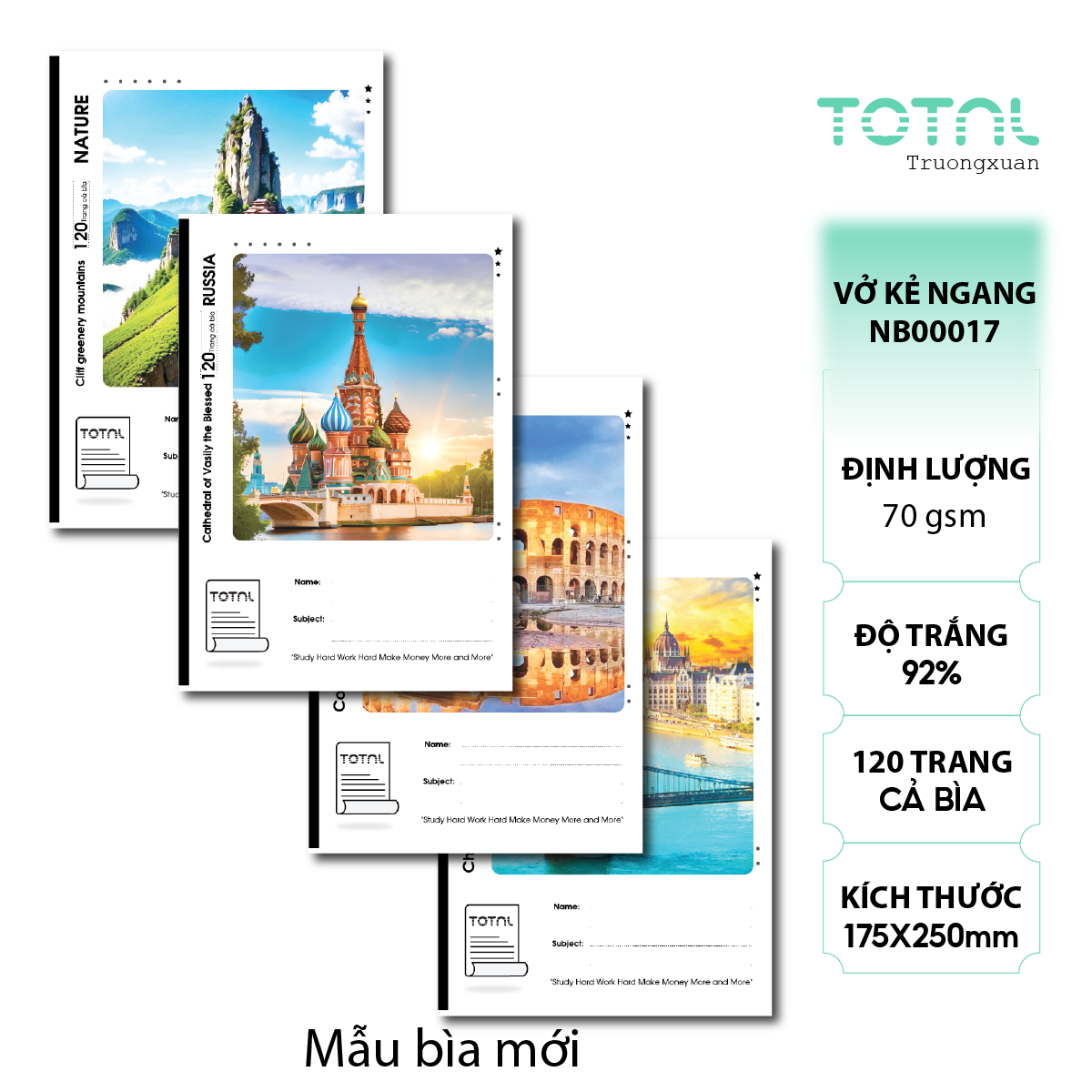 Vở kẻ ngang Total Travel.04 120 trang