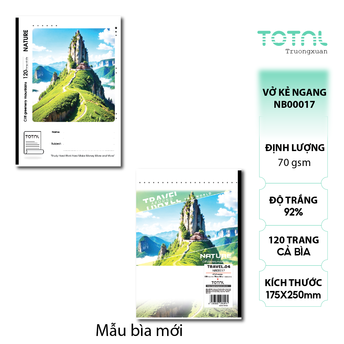 Vở kẻ ngang Total Travel.04 120 trang