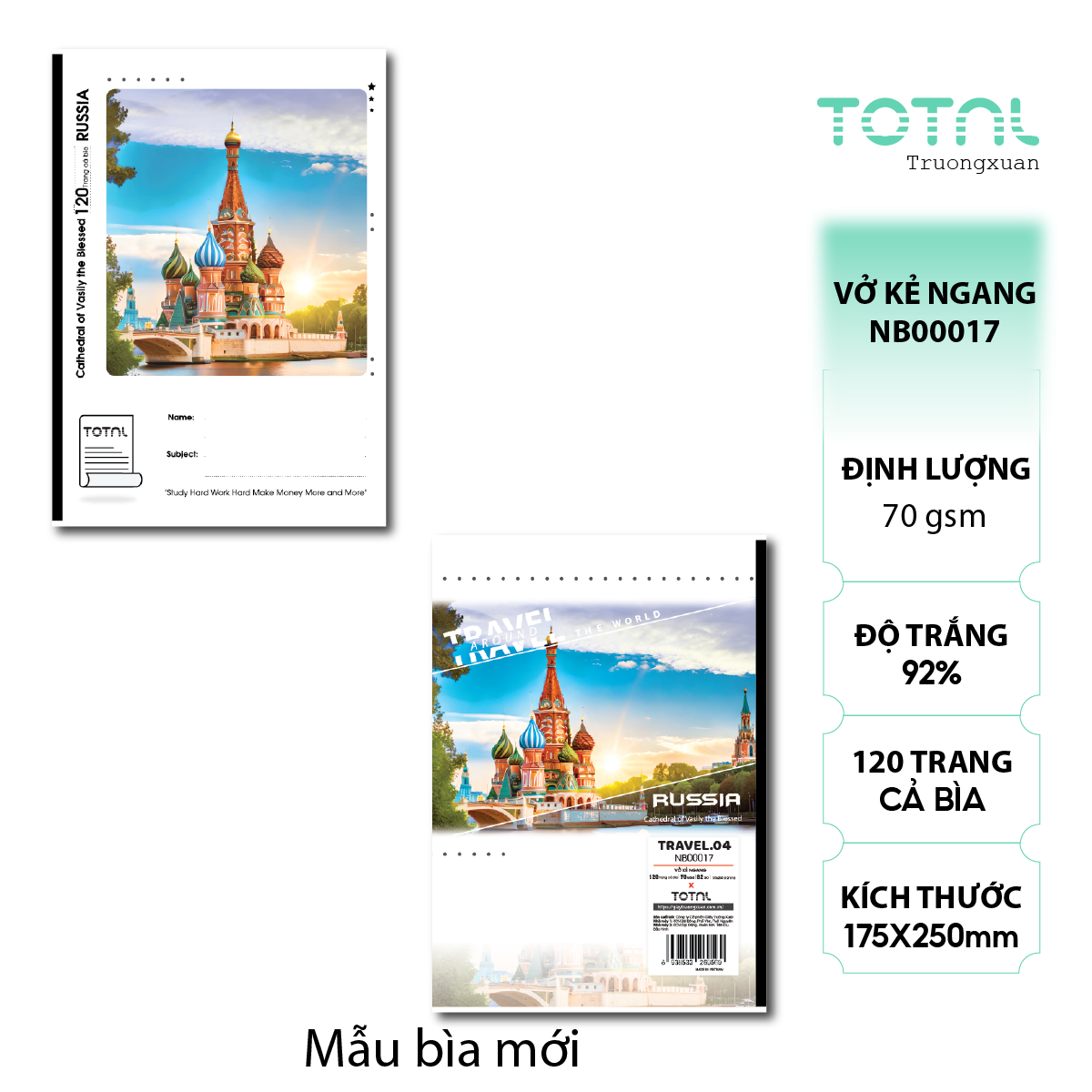 Vở kẻ ngang Total Travel.04 120 trang