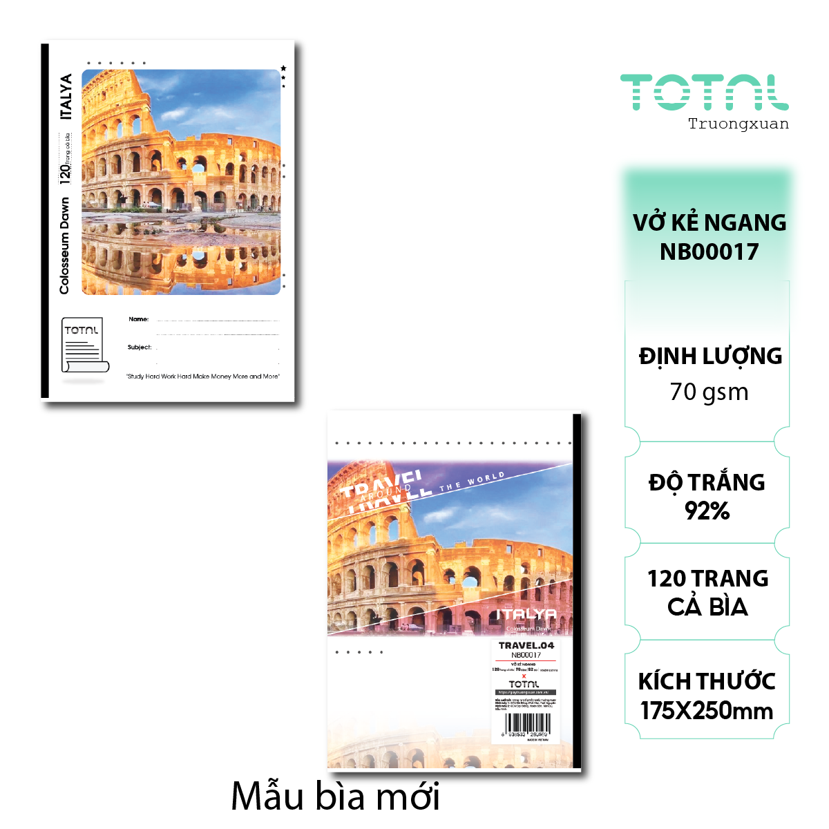 Vở kẻ ngang Total Travel.04 120 trang