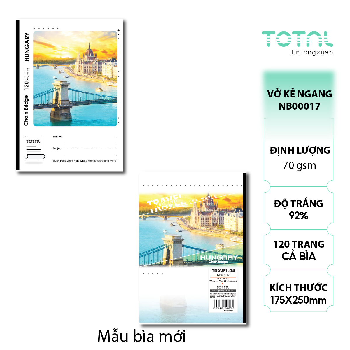 Vở kẻ ngang Total Travel.04 120 trang