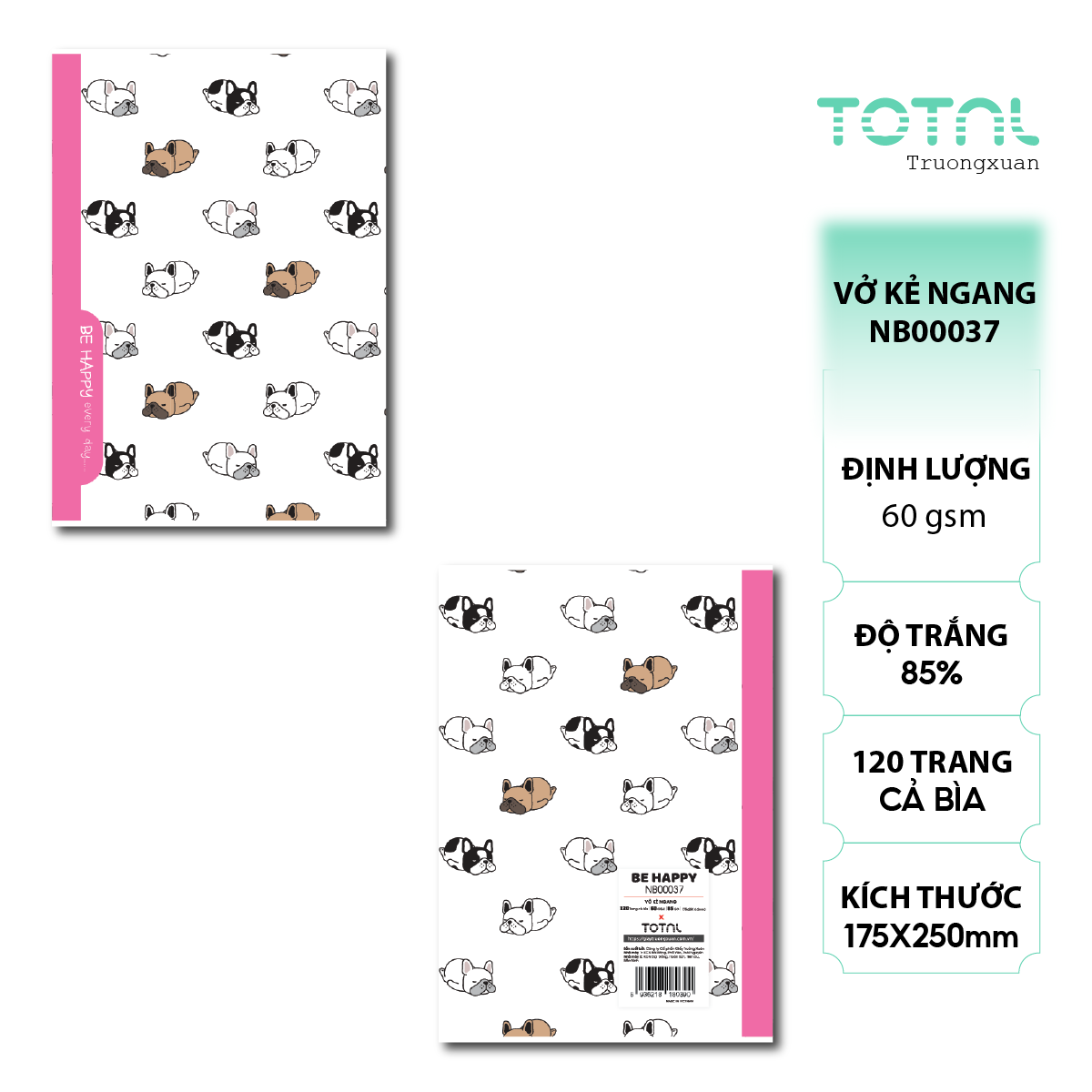 Vở kẻ ngang Total Be Happy 120 trang