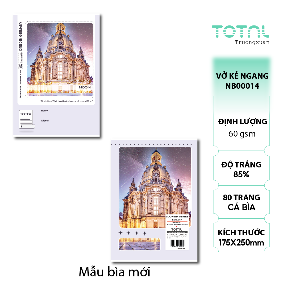 Vở kẻ ngang Total The Country Series 80 trang