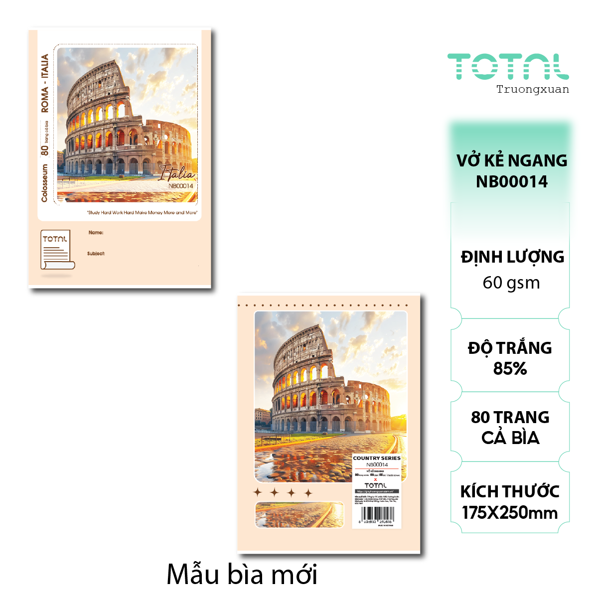Vở kẻ ngang Total The Country Series 80 trang