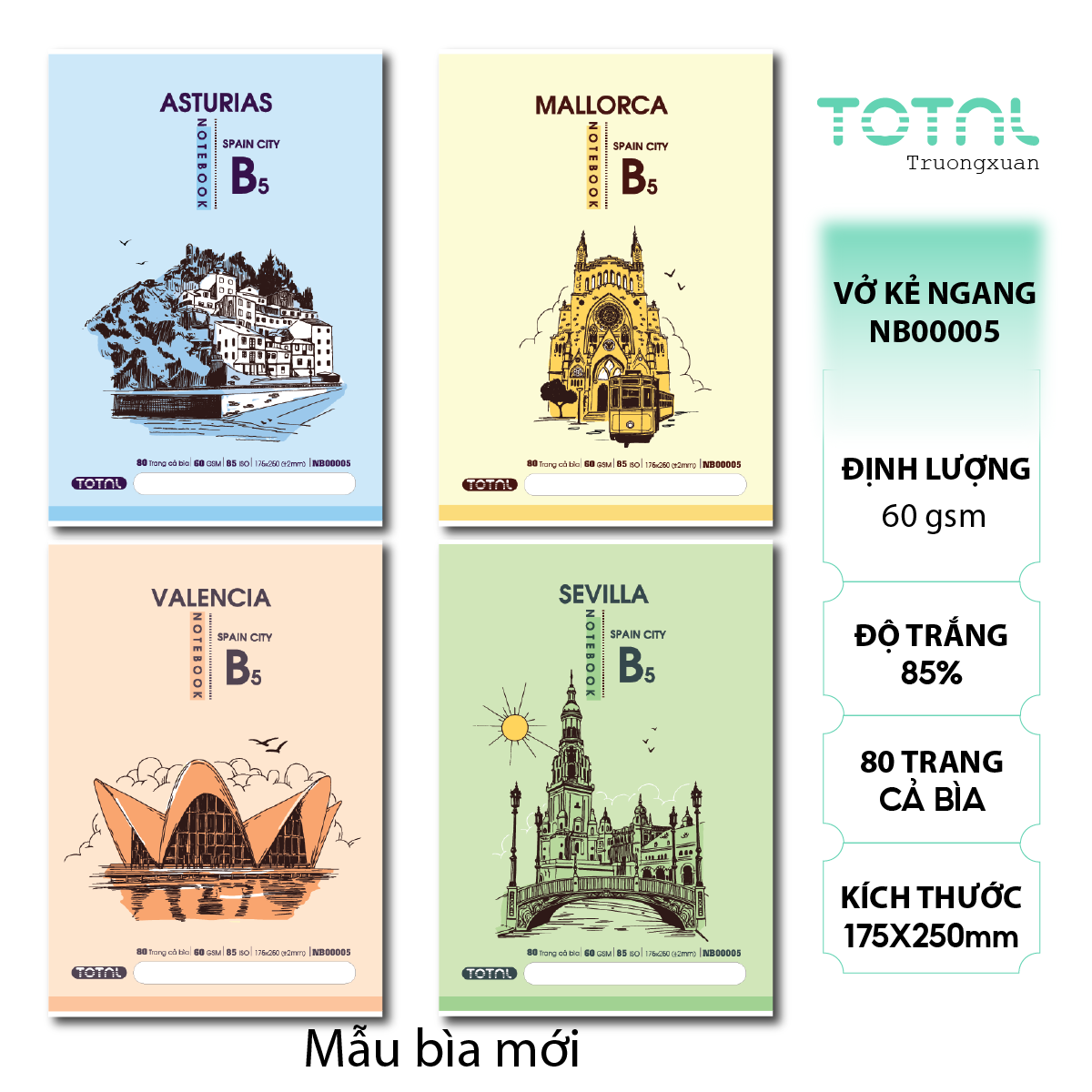Vở kẻ ngang Total The City Series 80 trang