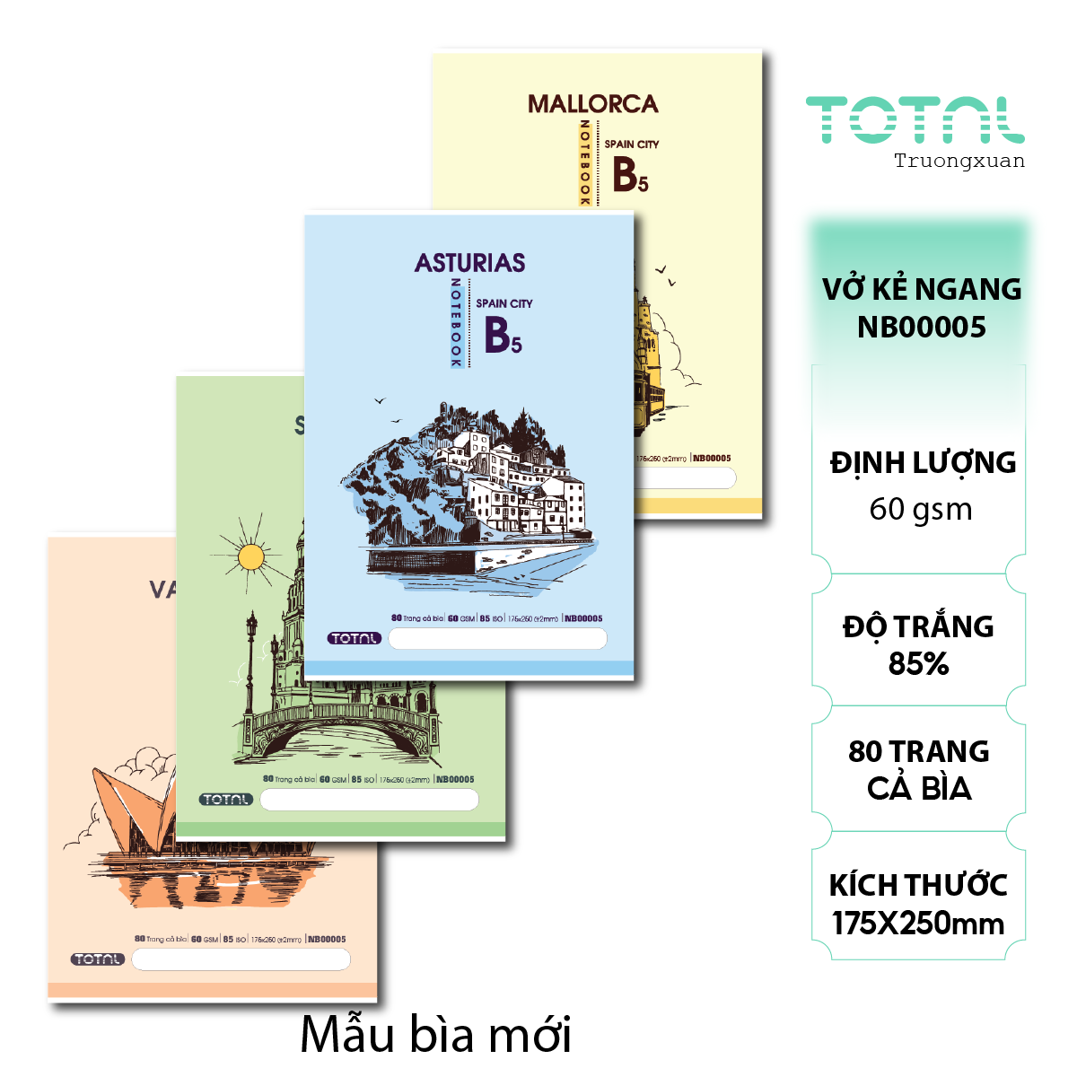 Vở kẻ ngang Total The City Series 80 trang