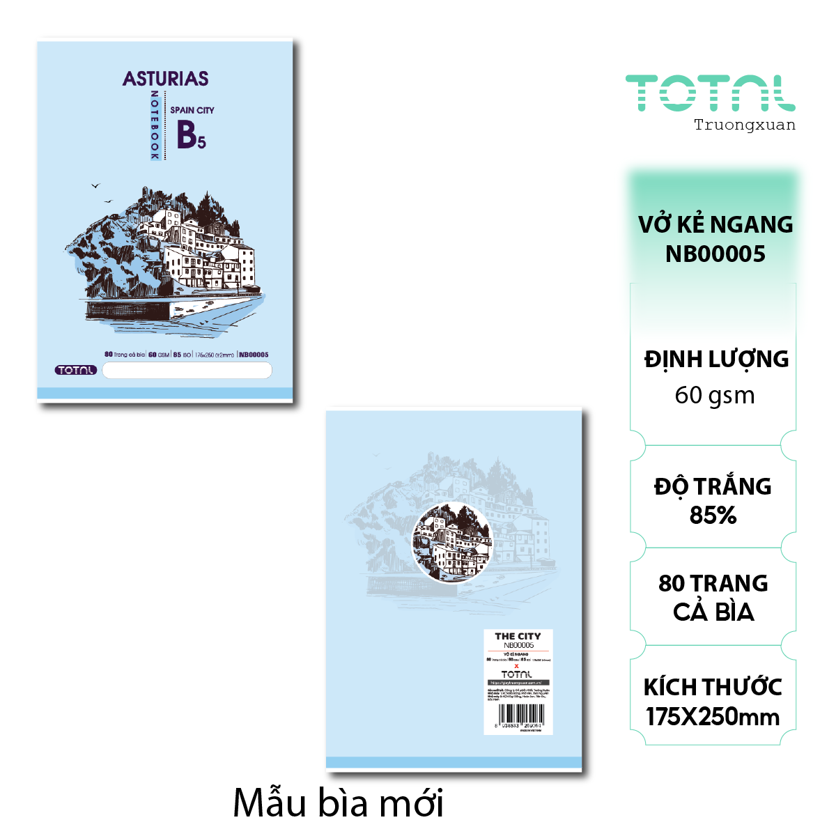 Vở kẻ ngang Total The City Series 80 trang