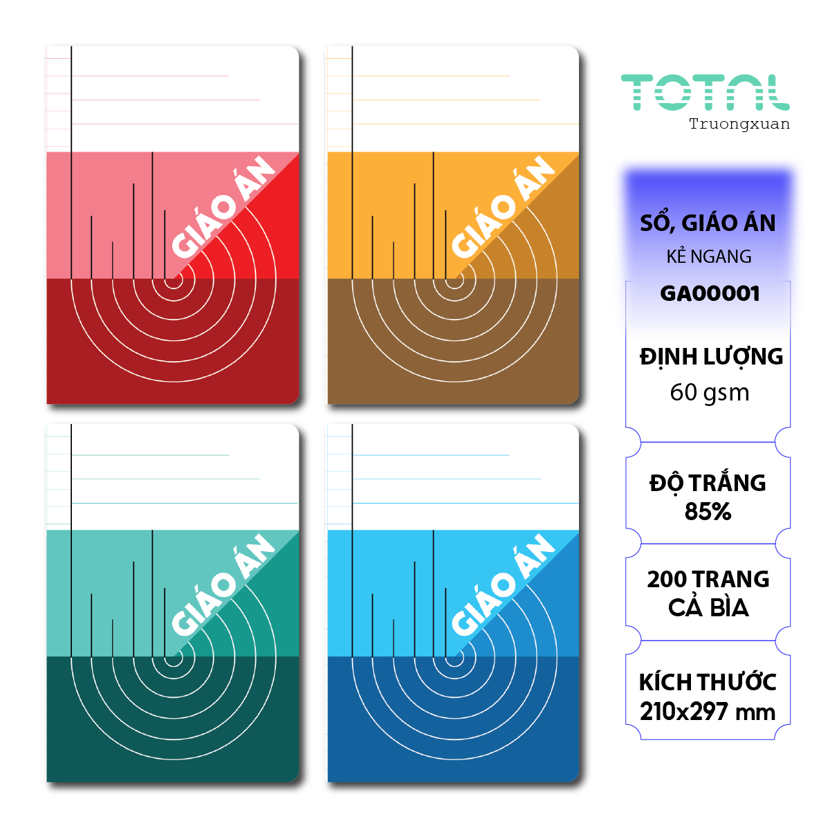 Giáo án kẻ ngang Total 200 trang GA00001