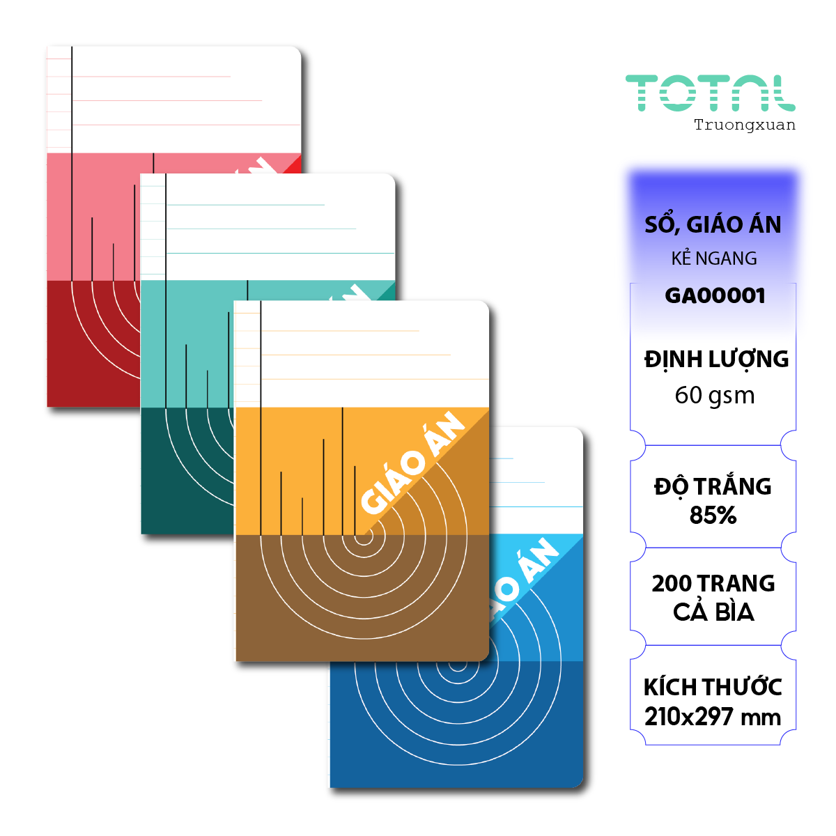 Giáo án kẻ ngang Total 200 trang GA00001