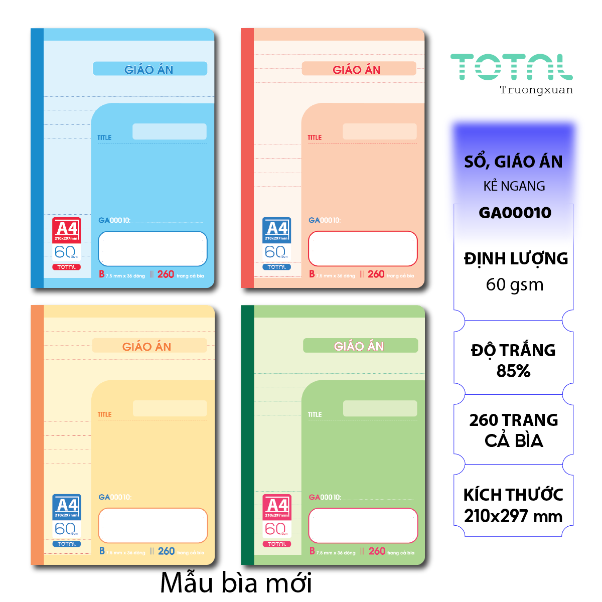 Sổ Lesson Plan kẻ ngang 260 trang