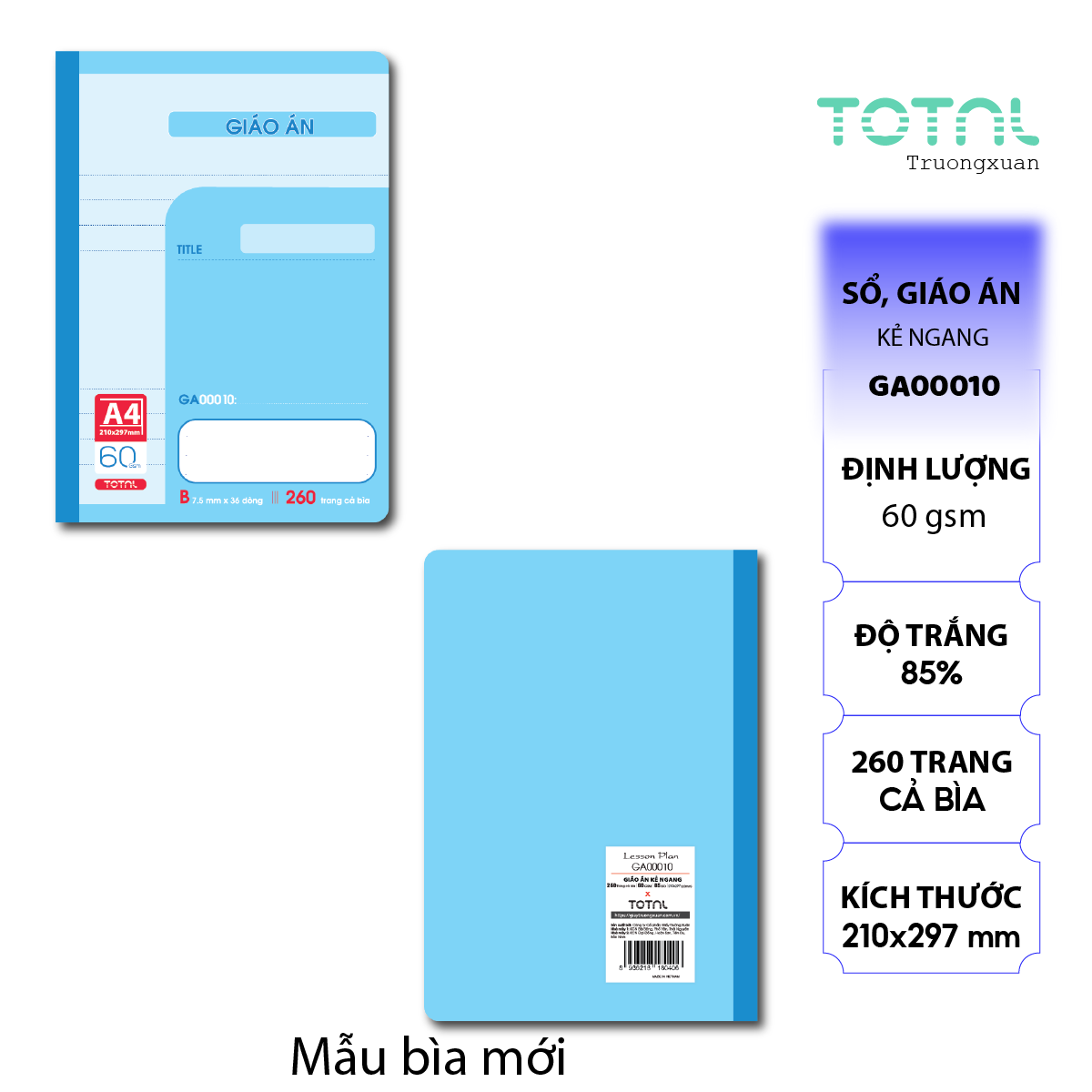 Sổ Lesson Plan kẻ ngang 260 trang