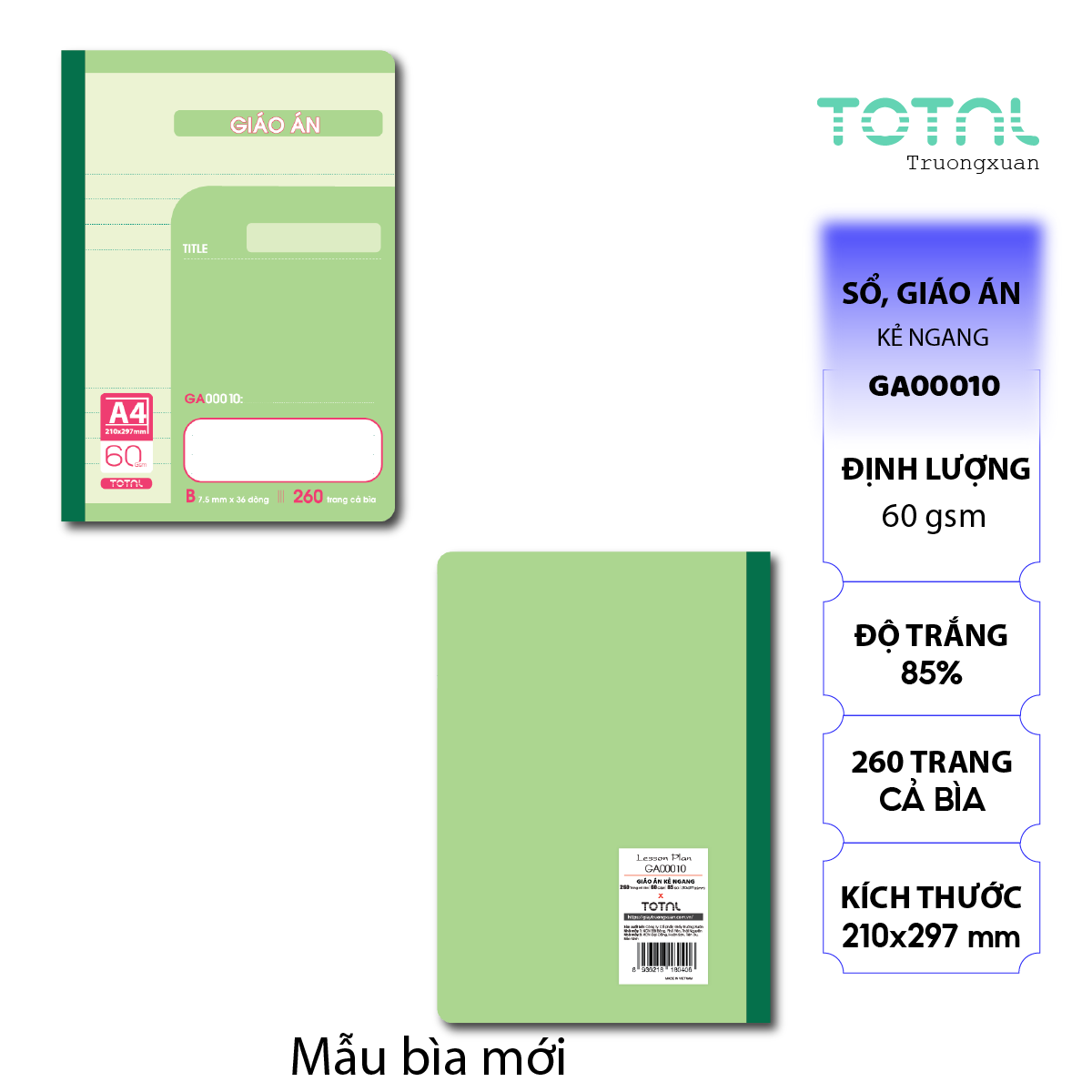 Sổ Lesson Plan kẻ ngang 260 trang