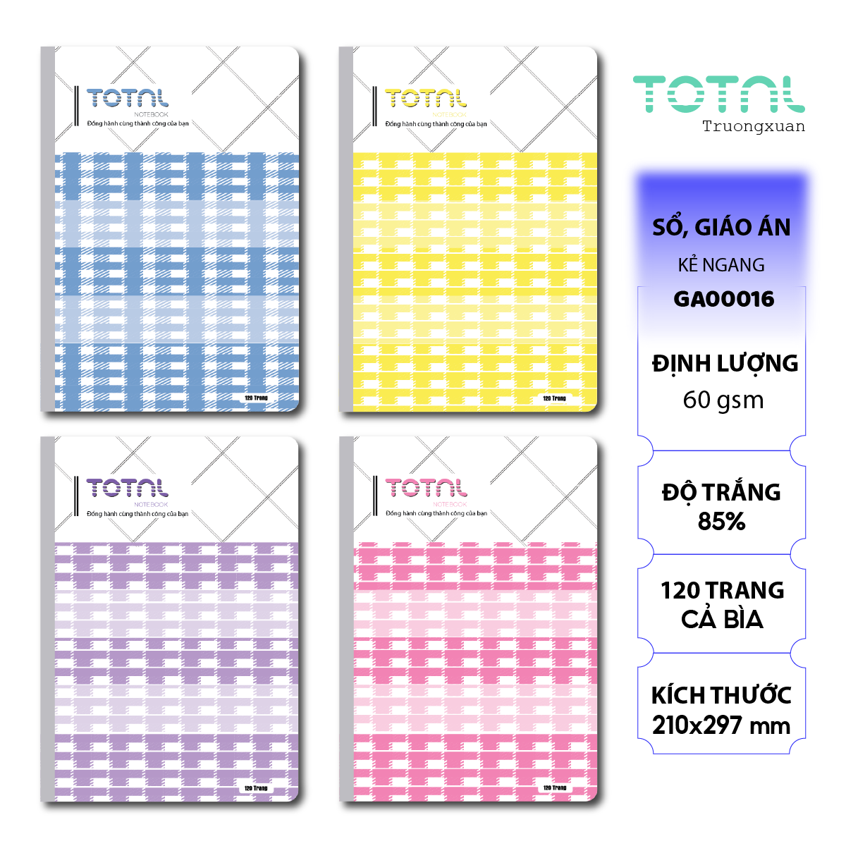 Sổ Lesson Plan Total kẻ ngang 120 trang GA00016