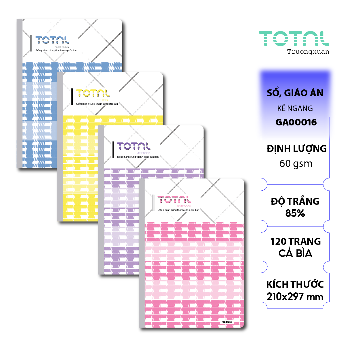 Sổ Lesson Plan Total kẻ ngang 120 trang GA00016