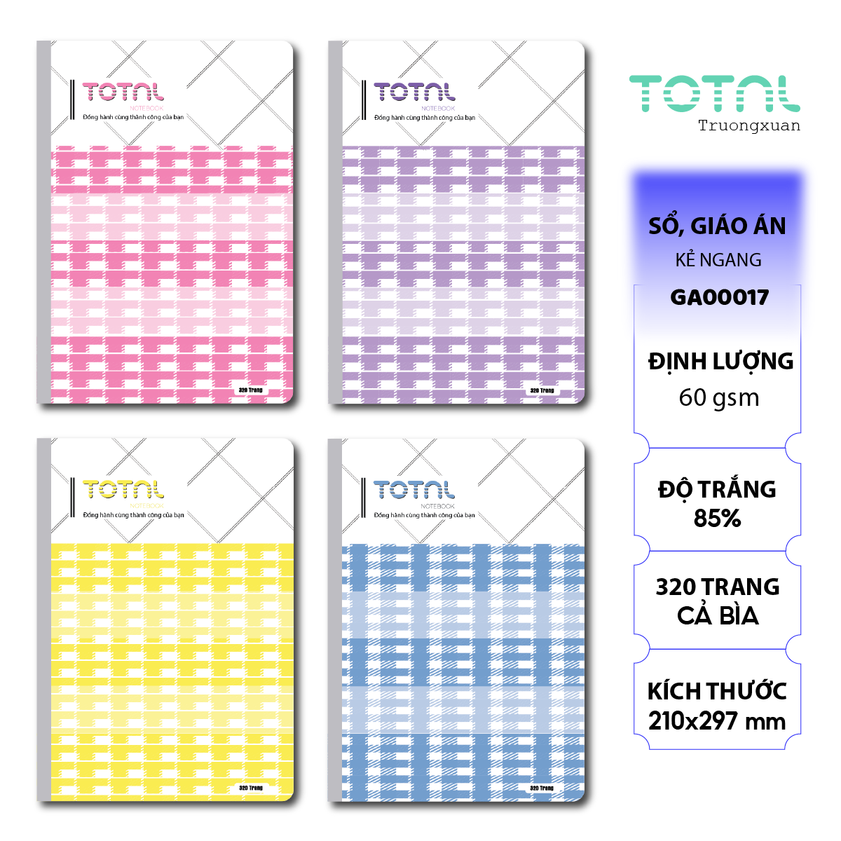 Sổ Lesson Plan kẻ ngang Total 320 trang GA00017