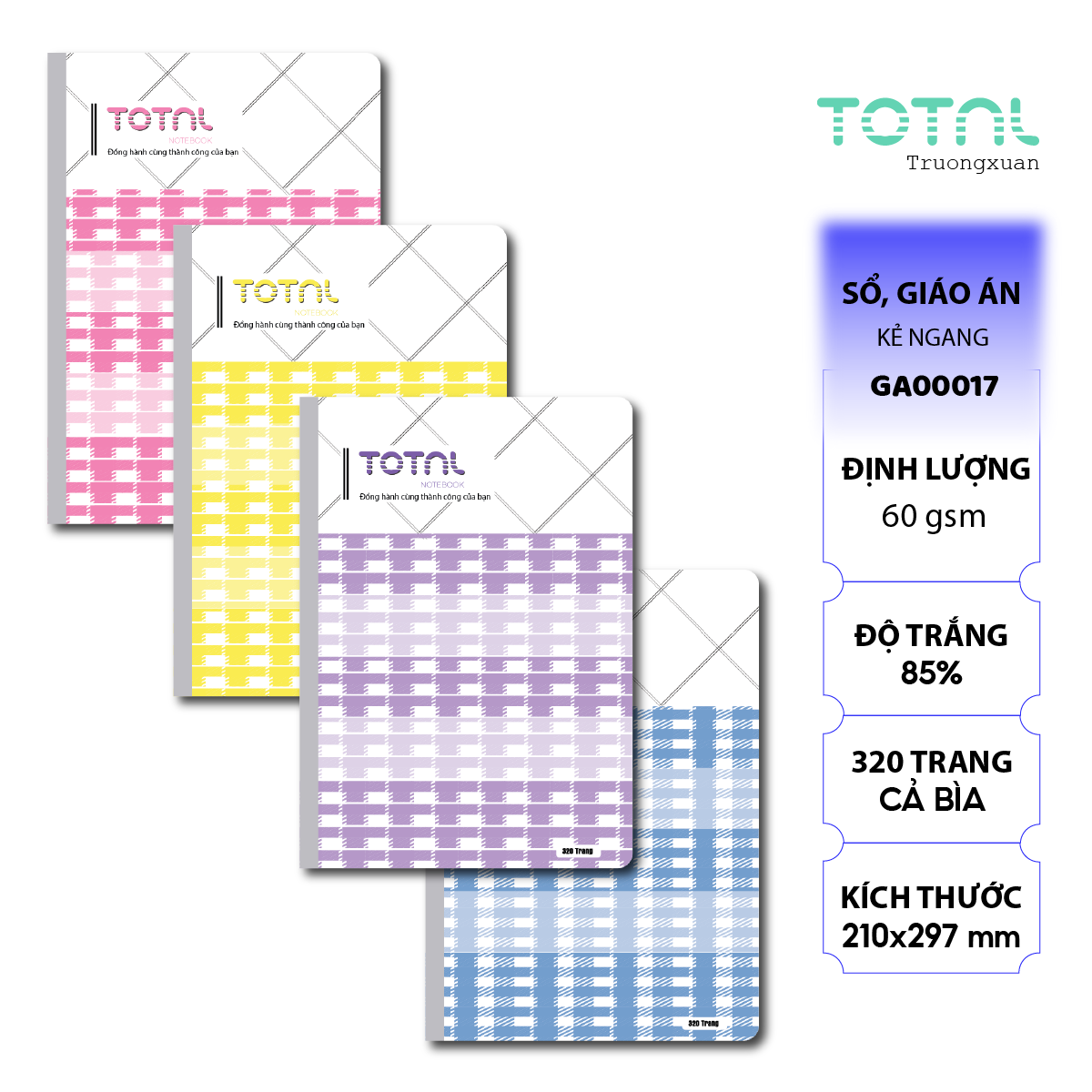 Sổ Lesson Plan kẻ ngang Total 320 trang GA00017