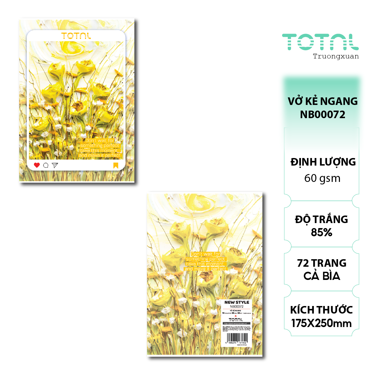 Vở kẻ ngang Total New Style 72 trang
