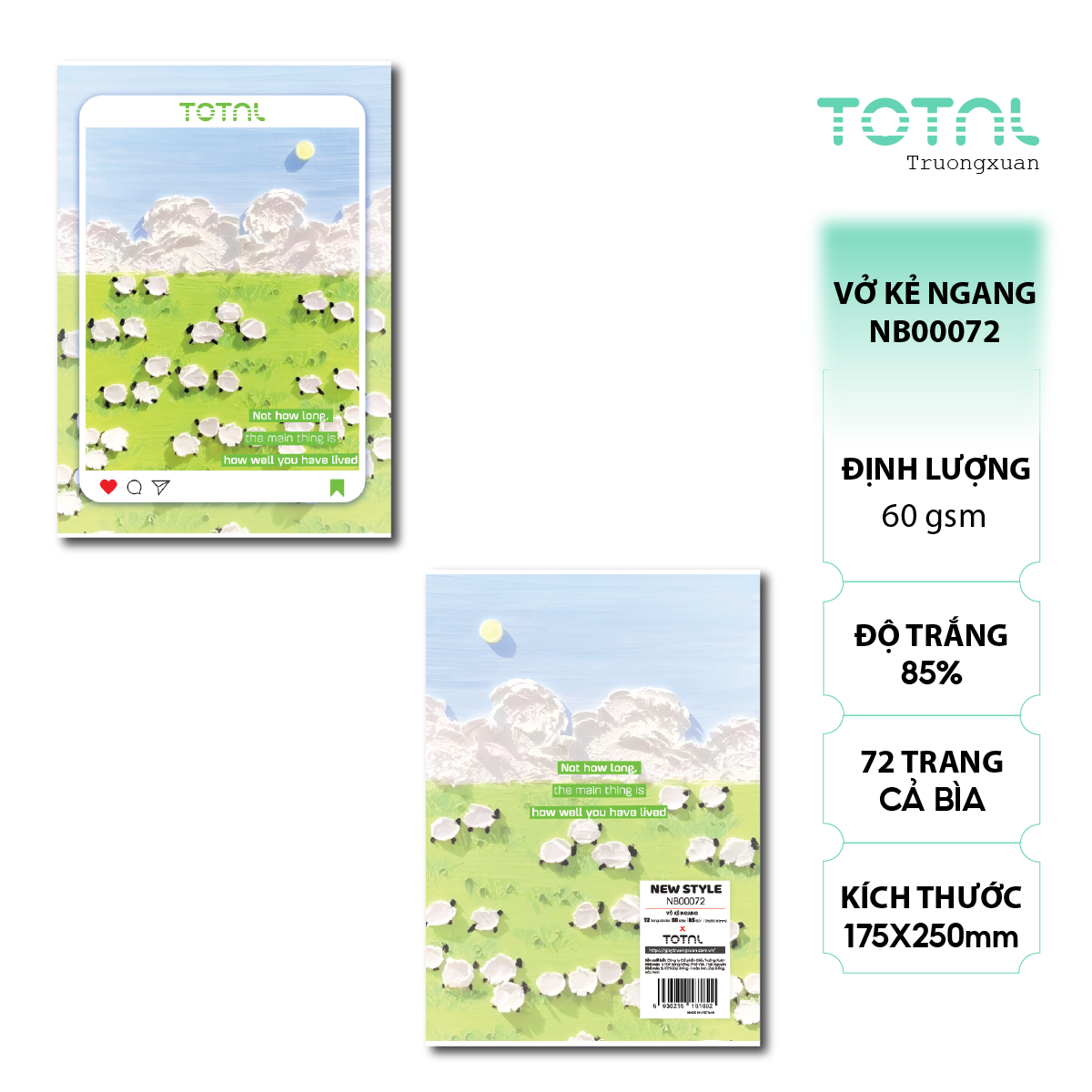 Vở kẻ ngang Total New Style 72 trang