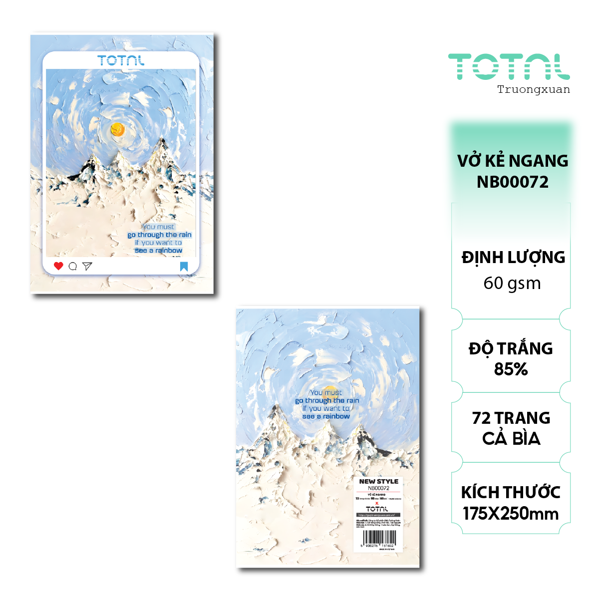 Vở kẻ ngang Total New Style 72 trang