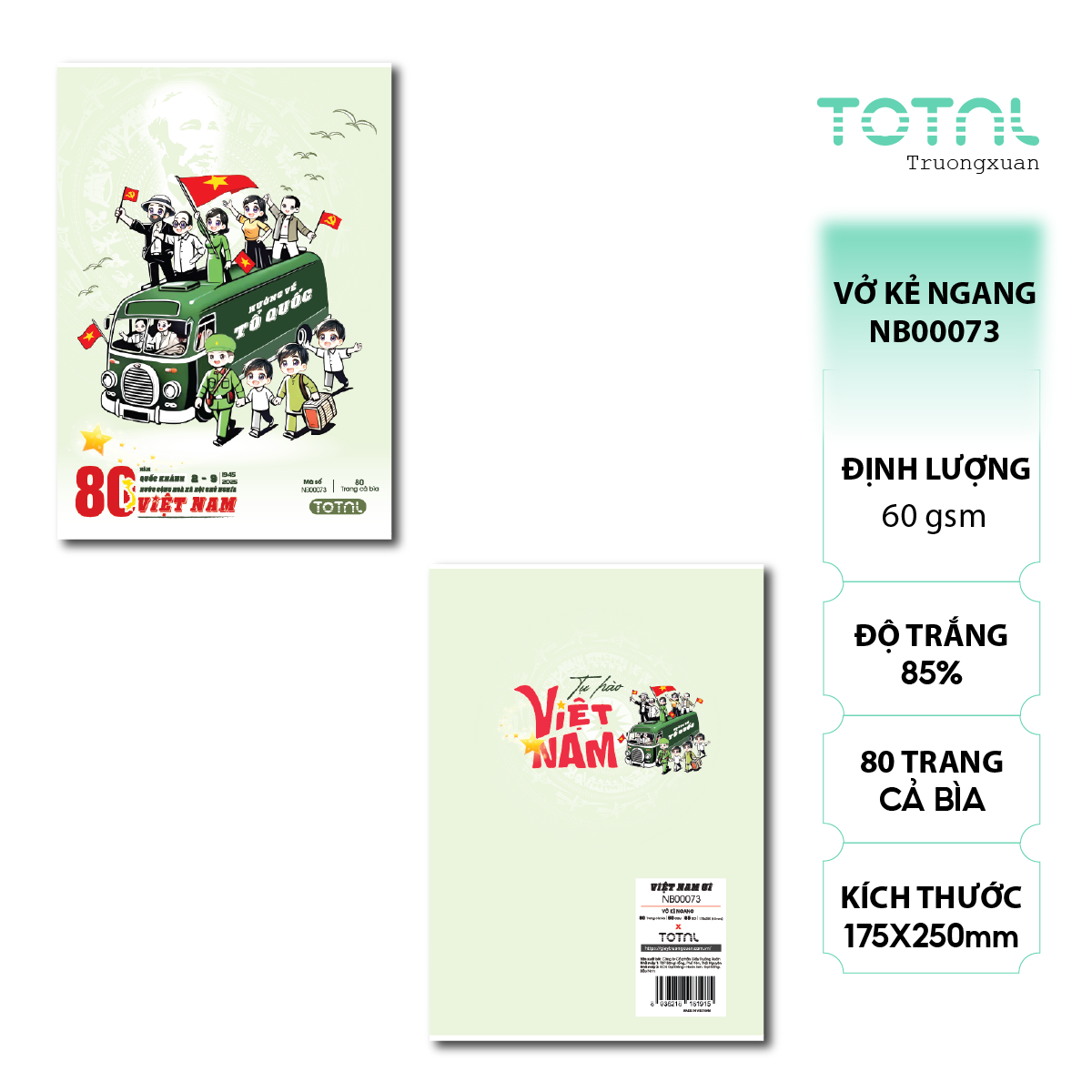 Vở kẻ ngang Total VIỆT NAM ƠI 80 trang