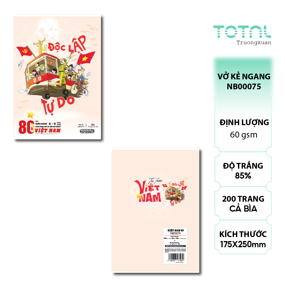 Vở kẻ ngang Total VIỆT NAM ƠI 200 trang