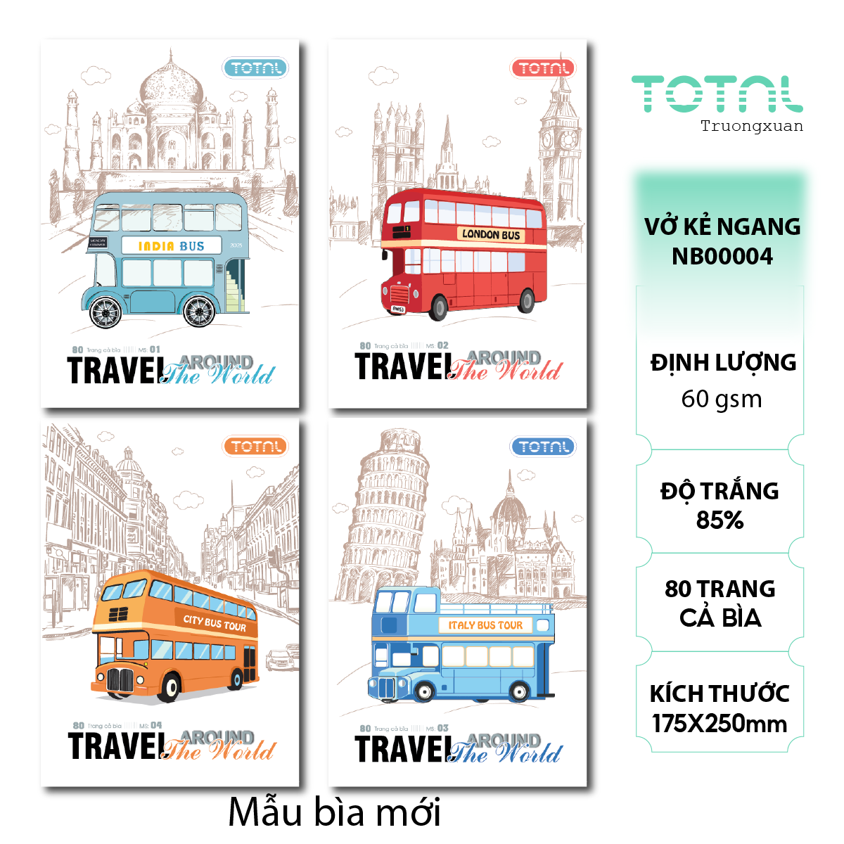 Vở kẻ ngang Total Bus Series 80 trang