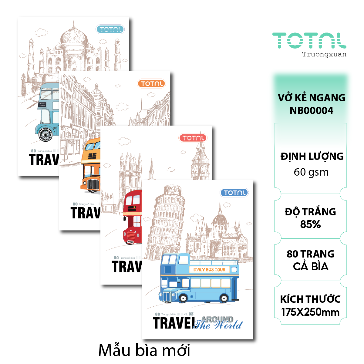 Vở kẻ ngang Total Bus Series 80 trang